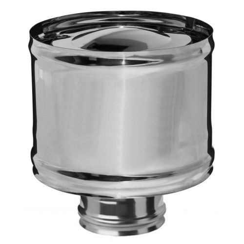 Дымоход зонт-Д 0,5мм Ф115 с ветрозащитой, нержавеющая сталь (Феррум)