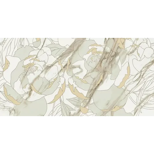 Плитка облицовочная 300*600*8,5 Тривия Декор 2 бежевый, глянец (TP3668H2)(в уп. 1,8 м2)