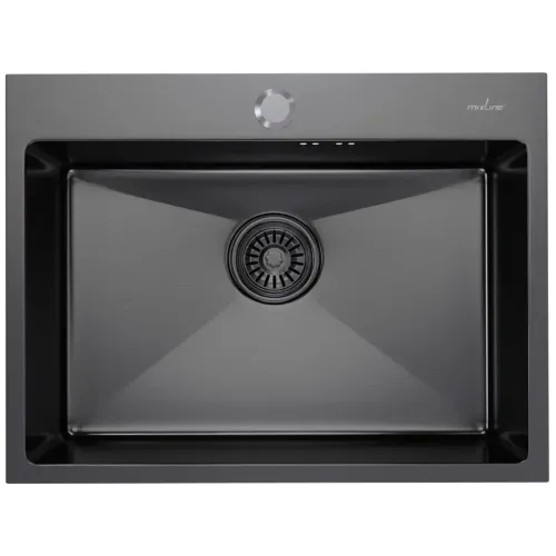 Мойка нерж. врезная MIXLINE PRO 60х45 тол. 3 мм, чёрный графит, с сифоном