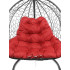 Кресло подвесное с ротангом ДЛЯ ДВОИХ черное с красной подушкой
