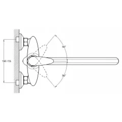 Смеситель для ванны G-LAUF LOT7-A010, ф-35