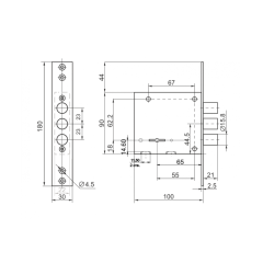 Замок врезной б/руч. BORDER 87310 ЗВ8-8Г/15 (КЛП7-97).У2 (09648)