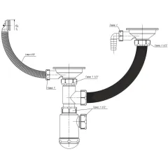 Сифон для мойки GRAND 3 1/2