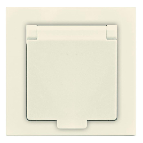 Розетка 2P+Е Universal Афина 16А с крышкой сл.кость А0029-I