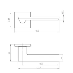 Ручки раздельные AJAX UNITY JS BL-24 черный (48743)