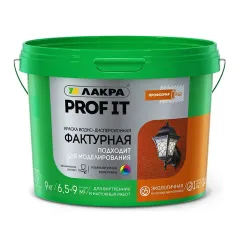 Краска в/д ЛАКРА PROFIT Фактурная Белый 9кг Л-С