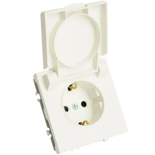 Розетка 2P+E ЭМИЛИ защ.шторки с крышкой белый RST16-5112-01