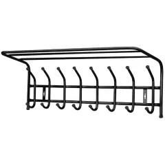 Вешалка настенная NIKA 265х240х800мм с полкой 8 крючков ВП8 черная (495409)