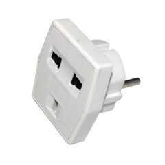 Вилка-переходник Rexant 10А FD-1960 (342105)