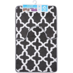 Набор ковриков для ванной и туалета 2шт ДОЛЯНА 40х50см+50х80см Трафарет (4597767)