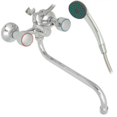 Смеситель для ванны FRUD R22109 керам. кран-букса встр. диверт, ручка круг,хром