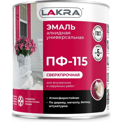 Эмаль ПФ-115 Лакра Бел. мат. 3кг Л-С