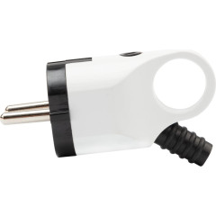 Вилка Rexant 2P+E угловая с кольцом 16А белая 11-8952