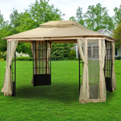Шатер Green Days 3х3х2,6м с москитной сеткой 4-х угольный, песочный DU362-orig (397457)