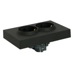 Розетка 2-ая 2P+E ЭМИЛИ шторки черный RST16-5114-05