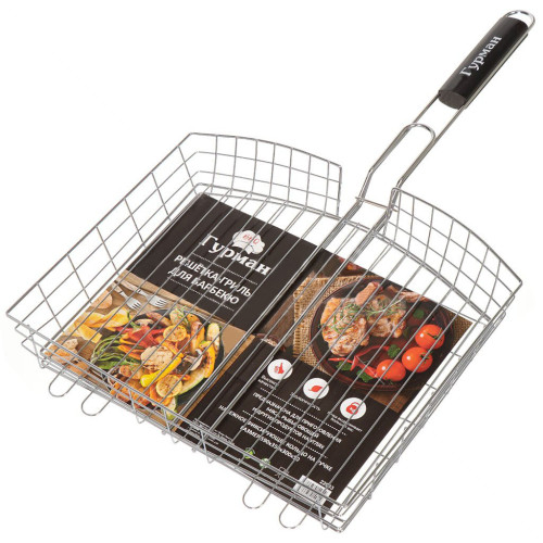 Решетка гриль ГУРМАН ЛЮКС 350х300х50мм хром 22033 (353115)