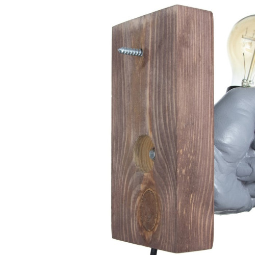 Светильник настенный Левая рука кулак 60Вт E27 18х18х10см серый/золото(9074511)