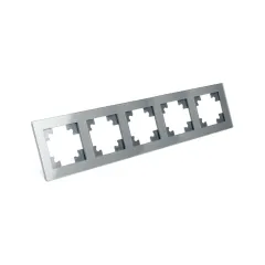 Рамка 5-пост Катрин стекло серебро GFR00-7005-03