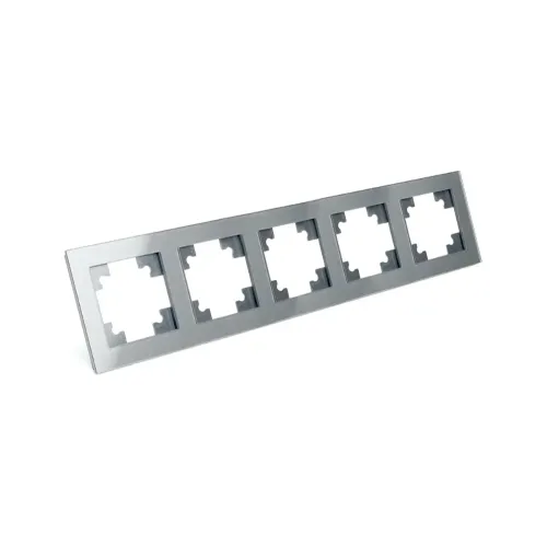 Рамка 5-пост Катрин стекло серебро GFR00-7005-03