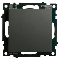 Переключатель 1-кл Катрин графит GLS10-7105-06