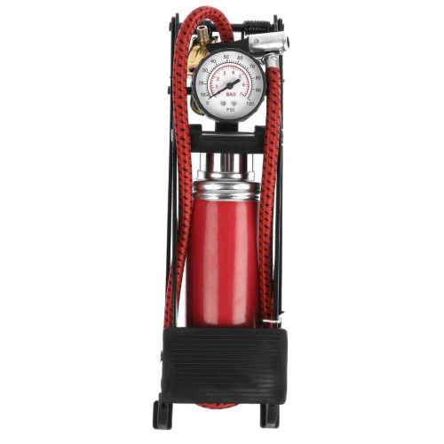 Насос авто ножной TORSO с манометром, 1 цилиндр, усиленный (860533)