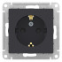 Розетка 2P+Е AtlasDesign шторки карбон SchE ATN001045