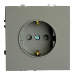 Розетка 2P+Е ЭМИЛИ шторки платиново-сер RST16-5110-10