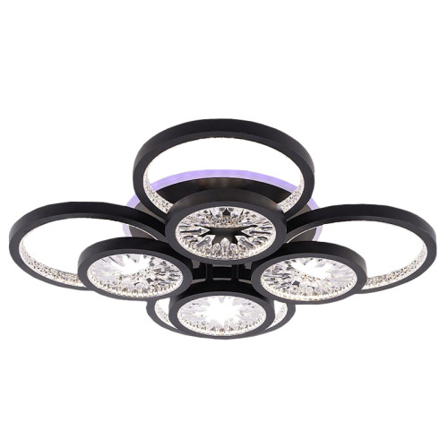 Светильник Люмис DK06060C/4+4B PR BK 192W+8W LED RGB 3000-6500K d615 ПДУ диммер, черный