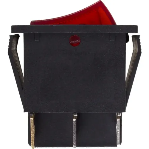 Выключатель-кнопка REXANT ON-OFF 15A (6с) красный с инд. двойной 36-2410