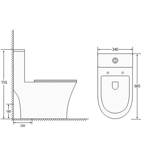 Унитаз-монолит EVA GOLD EG404 безободковый, тонкое сиденье ПП