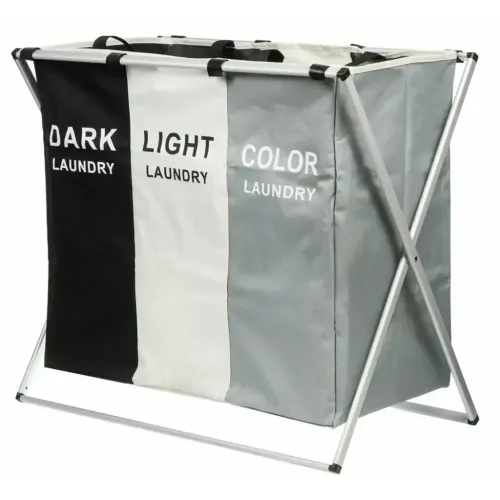 Корзина для белья 65х39х60 см прямоугольная, 3 секции (Y6-10753)