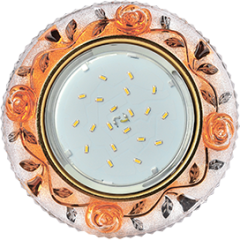 Свет. точ. ECOLA LD7071 GX53 Розы янтарь/золото FO53GREFB(622591)