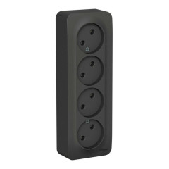 Розетка О/У 4-ая 2P BLANCA антрацит SchE BLNRA000416