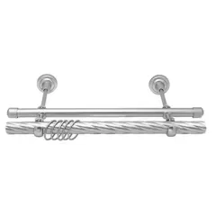 Карниз Ле-Гранд кованный твист 2,4м (2ряд) D25/19/(16) серебро мат., (без наконечников)