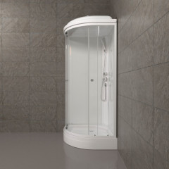 Душевая кабина ТРИТОН 88х88см низ. поддон, ЭКСТРА, белое. заднее стекло (8кор.)