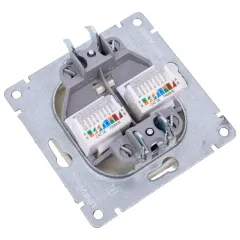 Розетка PC+PC UNIVersal Афина, сл.кость A1086-I