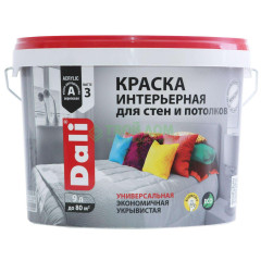 Краска в/д DALI Интерьерная  для Стен и Потолков (База А) 9л