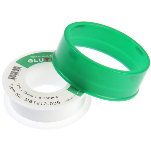 Лента Фум для воды TIM 12мм х 0,1мм 12м зелёная, плотность: 0,35г/см3