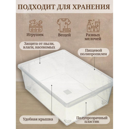 Контейнер хозяйственный 25 л прозрачный Idea М 2353