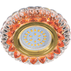 Свет. точ. ECOLA LD7009 MR16 Кристалл янтарь/золото(*1)