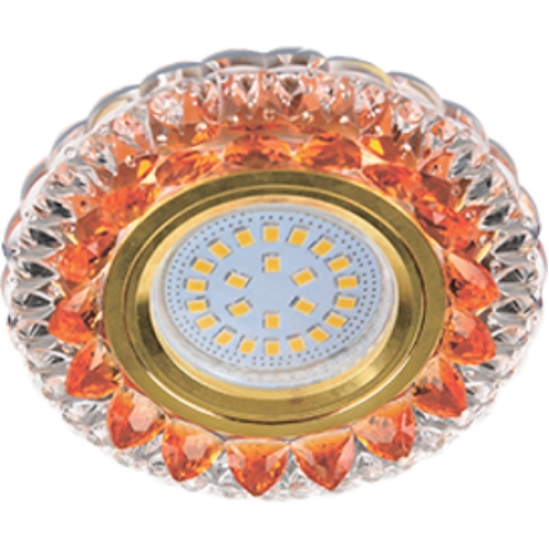 Свет. точ. ECOLA LD7009 MR16 Кристалл янтарь/золото(*1)