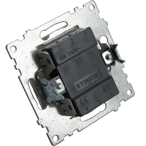 Переключатель 1-кл Катрин серебро GLS10-7105-03