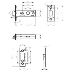 Защелка межкомн. PALIDORE 6-45 PC хром (15098)