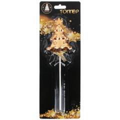 Декор на палочке СНОУ БУМ (393-257) топпер Елочка, бумага, пластик, 21 см