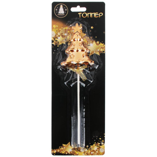 Декор на палочке СНОУ БУМ (393-257) топпер Елочка, бумага, пластик, 21 см