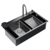 Мойка нерж. врезная MIXLINE PRO 750х460х215мм,черн.графит, сиф/доз/смесит/кол/д.р/о.с