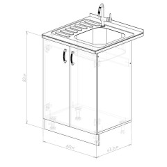 Стол под мойку EVA GOLD 60 светлый цемент