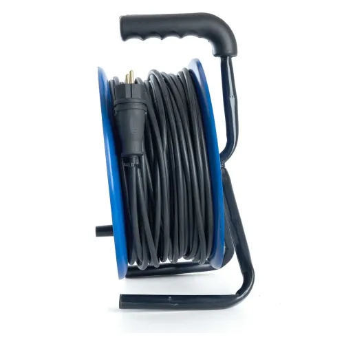 Удлинитель на катушке 4-мест. 20м 2Р+Е 3х2,5 STEKKER серия Professional, синий, PRF02-41-20 39784