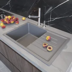 Мойка комп. MIXLINE ML-GM19 500х750x200мм, темно-серая (309), сифон