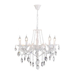 Светильник EUROSVET 10108/5 белый/прозрачный хрусталь Strotskis